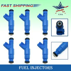 Ic7795130206 10jkparts 6x Upgrade Fuel Injectors 6-hole For 1999-2004 Jeep Wrangler Tj 4.0l I6 24lbs