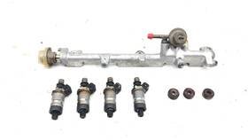 4447256 Acura 86-91 Integra Complete Fuel Rail With Injectors Set Loaded D16a1 Black Top