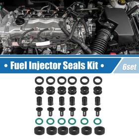Automall Tech 724117669317 6 Set Fuel Injector O Rings Seals With Micro Filters Fit For Yamaha Outboard