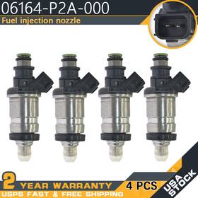 Baixinde 06164-p2a-000p4 4pcs New Fuel Injectors For 1996 - 2000 Honda Civic Del Sol 1.6l I4