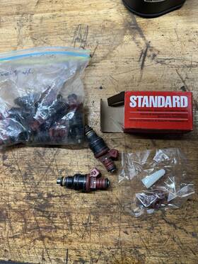 F1se-e5a Bosch Ford Red Top 30lbs Fuel Injectors X8 Standard Seals
