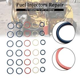 Bruce&shark C199-c019 6pcs Fuel Injectors Seal O-ring Kit Fit Caterpillar C7 Cat External