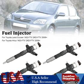 Darupsun 095000-6041 4pcs Fuel Injector 23670-30140 Fit Toyota Land Cruiser Hilux 2006 095000-6760