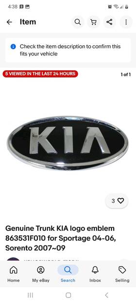 863531f010 Genuine Part 86353 1f010 Trunk Kia Logo Emblem For Sportage 04-06 Sorento 2007 09
