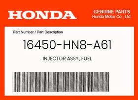 16450-hn8-a61 Honda Genuine Injector Assy. Fuel -