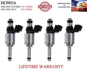 845-12021 Honda Genuine Set Of 4 Fuel Injectors For 2017-2021 Cr-v 1.5l Turbocharged