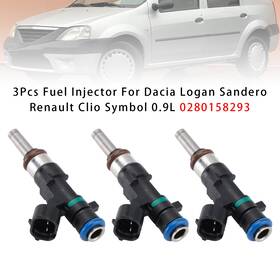 166008740r Madhornets 0280158293 3pcs Fuel Injector For Dacia Logan Sandero Renault Clio Symbol 0.9l