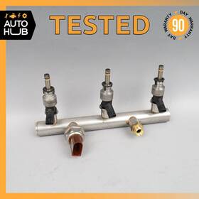 95811012800 Porsche Cayenne 958 Hybrid S Fuel Injection Rail Line With Injectors Left Side Oem