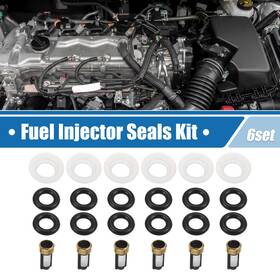 X Autohaux 724117697822 6 Set Fuel Injector O Rings Seals With Micro Filters For Nissan Sentra 00-03