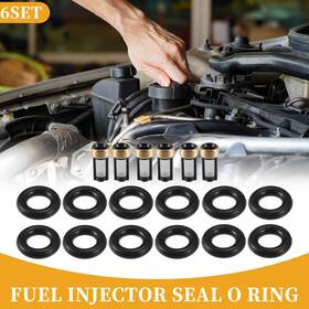 X Autohaux 767153739354 Fuel Injector Seal O Ring For Bmw 325ci 2001-2006 Nbr Rubber Black 6 Sets