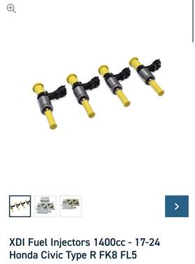 Xdi-i016-20 Xdi Fuel Injectors 1400cc - 17-24 Honda Civic Type R Fk8 Fl5