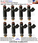Set 8 Oem Denso Fuel Injectors For 2002-2006 Gmc Yukon Xl 1500 5.3L Flex. Fixed Price $188.50.