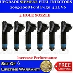 6X Upgraded Siemens Hole Fuel Injectors 05-08 Ford F-150 4.2L #5L3E-A6C. Fixed Price $129.00.