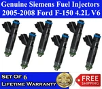 Upgrade 6X Fuel Injectors Oem Siemens 2005-2008 Ford F-150 4.2L V6 5L3E-A6C. Fixed Price $125.00.