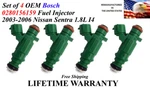 Oem Set Of 4 Genuine Bosch Fuel Injectors For 2003-2006 Nissan Sentra 1.8L. Fixed Price $95.00.
