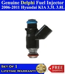 Single Genuine Delphi Fuel Injector For 2006-2011 Hyundai Azera Kia 3.3L 3.8L. Fixed Price $26.00.