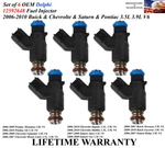 Set Of Oem Delphi Fuel Injectors For 2006-2007-2008-2009-2010 Pontiac G6 3.5L. Fixed Price $69.00.