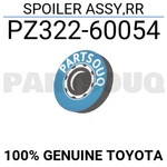 PZ32260054 Genuine Toyota Spoiler Assy,rr PZ322-60054. Fixed Price $1187.33.