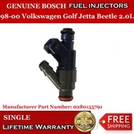 Single Genuine Bosch Fuel Injectors For 98-00 Volkswagen Golf Jetta Beetle 2.0L. Fixed Price $46.00.