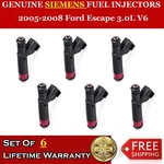 6X Genuine Siemens Fuel Injectors 2004-2008 Ford Escape 3.0L V6 #4L8E-A4A. Fixed Price $99.00.
