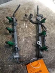 Fuel Injectors Set With Rail From 2005 Hyundai Santa Fe 2.7. Fixed Price $89.00.