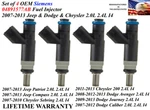 Genuine Siemens Set Of Fuel Injectors For 2009-2013 Dodge Journey 2.4L I4. Fixed Price $90.00.