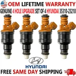 Oem Hole Upgrade X4 Fuel Injectors For 1997-01 Hyundai Tiburon Elantra 2.0L I4. Fixed Price $119.55.