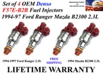 Genuine Denso 4X Fuel Injectors 94-97 Ford Ranger Mazda B2300 2.3L F57E-B2B. Fixed Price $185.00.