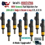 8PIECES Siemens 4-HOLE Upgrade Oem Fuel Injectors For Dodge Ram Chrysler Jeep V8. Fixed Price $179.99.