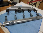 Volvo 5 Cyl Fuel Injection Rails &injectors #9146037/#9186942, Genuine Used/pair. Fixed Price $85.00.