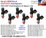 Set Of 6 Oem Bosch Fuel Injectors 2011-2017 Ford Explorer & Taurus 3.5L. Fixed Price $149.00.