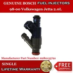 Single Genuine Bosch Fuel Injectors For 98-00 Volkswagen Jetta 2.0L 0280155791. Fixed Price $46.00.